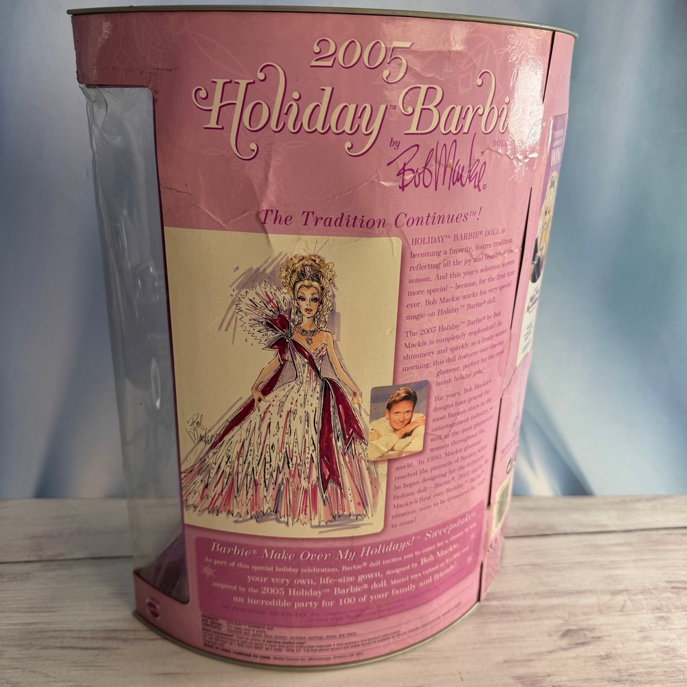 Mattel Holiday Barbie 2005 Bob Mackie Edition Size 11.5 Burgundy Gown Collector - Picture 8 of 10